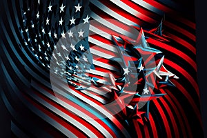 American flag and bokeh background for american celebration