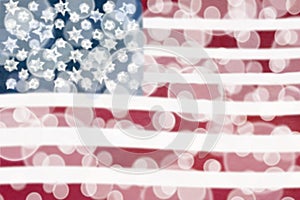American Flag Bokeh Lights