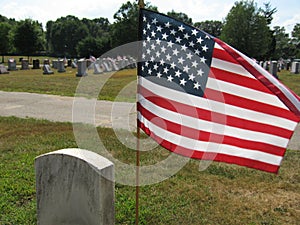 American Flag at Cemetery