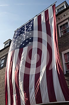 American flag at City Hall in Old Town Alexandria Virginia