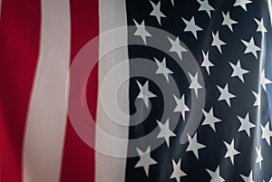 American flag close-up, star-spangled banner,