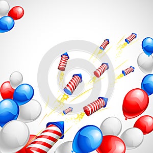American Flag colored Balloon and Firecracker