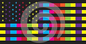 American flag colorful graffiti, pop art background USA vector pink