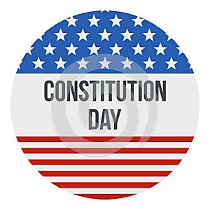 American flag constitution day logo icon, flat style