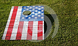 American Flag cornhole game board