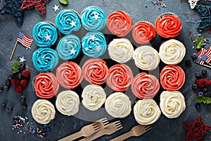 American flag cupcakes for 4th of July