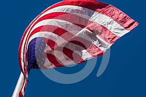 American Flag Curls In Interesting Pattern On Flagpole