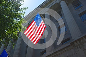 American Flag on Department of Justice