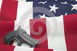 American flag derringer second amendment concept