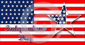 American flag design for celebration an Independence Day. Background with star in patriotic colors. Vector design.