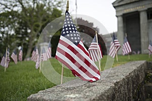 American Flag Display on public lawn