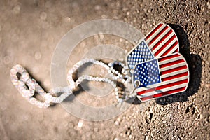 American flag dog tags