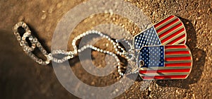 American flag dog tags