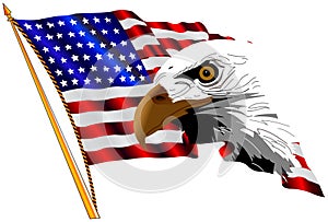 Americano bandera a águila 