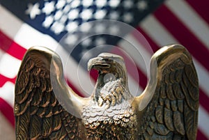 American flag and eagle