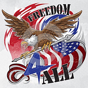 american flag and eagle. Vector illustration decorative design