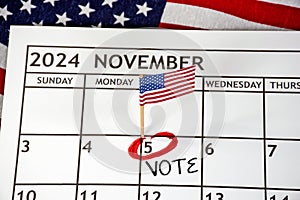 American Flag On Election Day 2024 photo