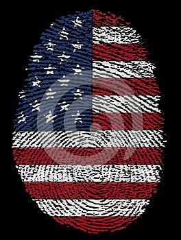 American Flag Finger Print USA