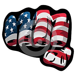 American Flag Fist Isolated Vector Illustration