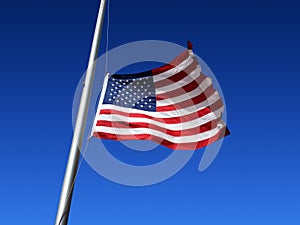 American flag is flown at half staff