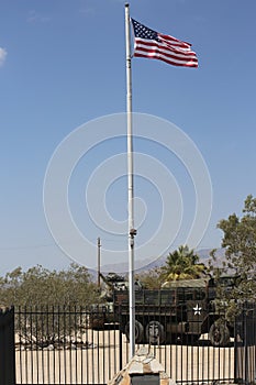 American Flag flown over the George S Patton Museum in California