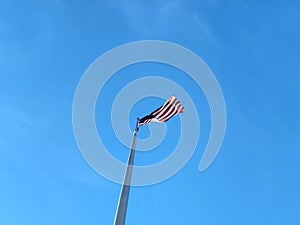 American Flag Flying in Breeze