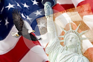 Americký vlajka lietanie orol, ústava 