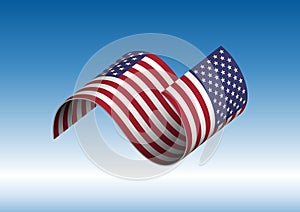 American flag flying vector