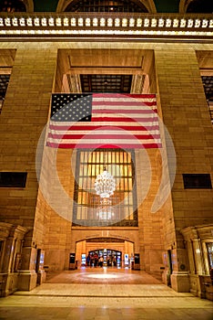 The American Flag in Grand Central Terminal Main Concourse - Manhattan, New York City photo