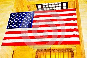 American Flag at Grand Central terminal in New York City