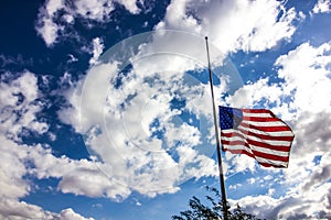 American Flag At Half Mast