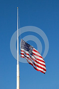 American flag at half mast