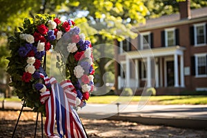 American flag at half mast during Patriot Day memorial