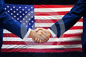 American Flag Handshake Business