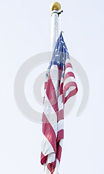 American flag hanging on flag pole