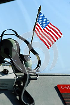 American flag and headphones