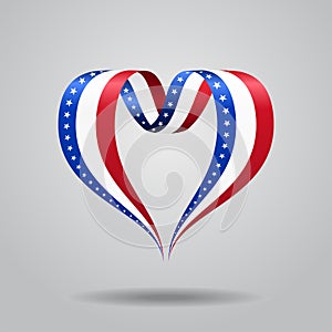 American flag heart-shaped ribbon. Vector illustration. photo