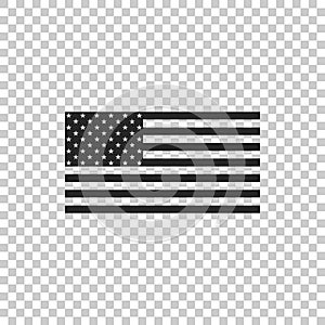 Americano bandera icono sobre el transparente. bandera de Estados Unidos de América 