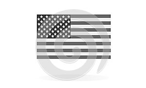 American flag icon  with shadow isolated  on white background,Symbols of USA , template for banner,card,advertising ,promote,ads,