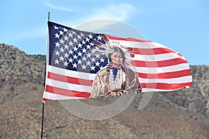 American flag on an Indian reservation. photo