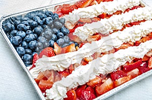 American flag made of food