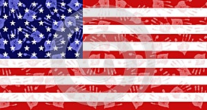 American flag made of hands