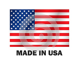 American flag, made usa vector illustration stylish design