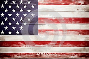 American flag for Memorial Day or 4th of July - Wood background ( white black)