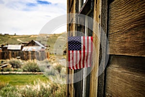 American Flag Mining Ghost Town of Bodie California