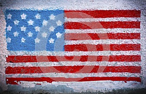 American flag mural