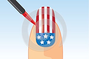 American flag nail painting