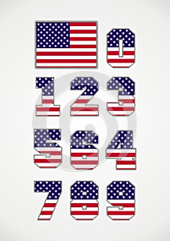 Americano bandera a números 