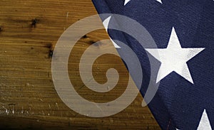American Flag on old wooden background
