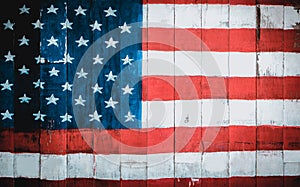 American flag painted background